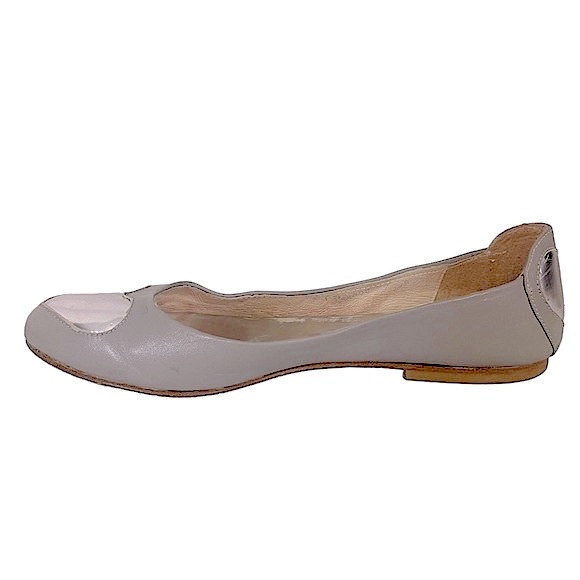 FSNY French Sole Grey Silver Patent Leather Heart Slip On Ballet Flats - Picture 6 of 12
